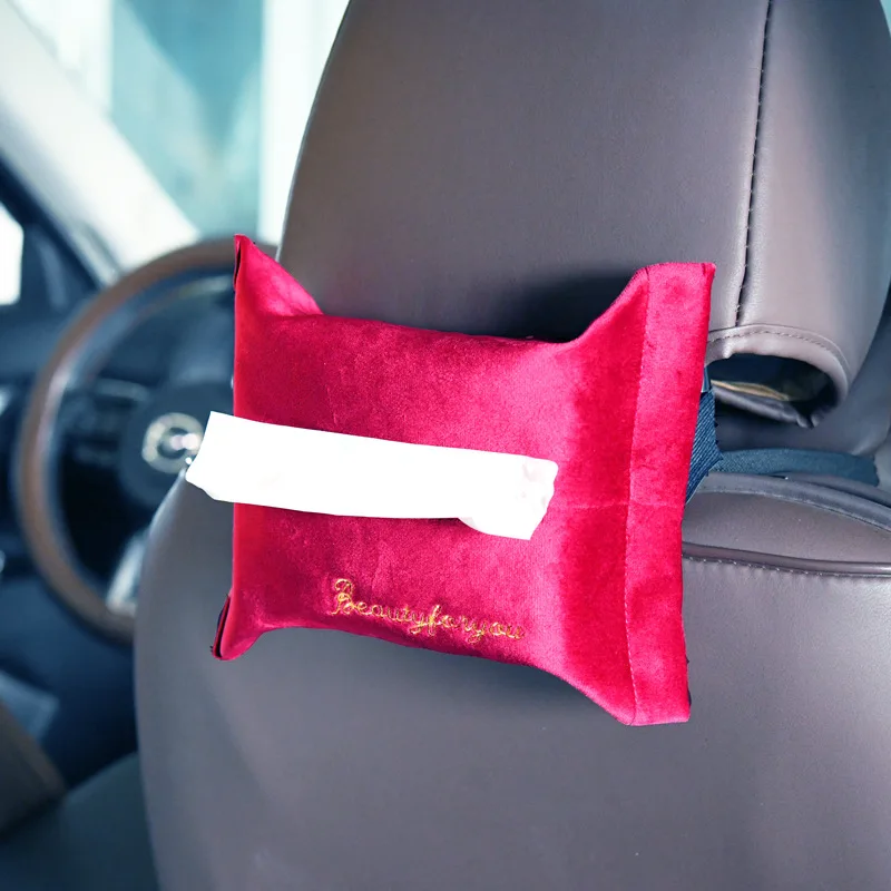 

Бархатная коробка для салфеток с вышивкой, органайзер для тканей, сумка для автомобильной подвесной бумаги, коробка для откачки, Домашний Н...