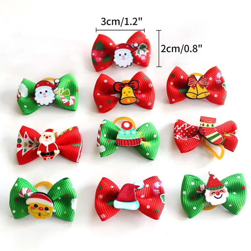 10 шт. Рождество Собака Заколки для волос домашних животных собак аксессуары Луки