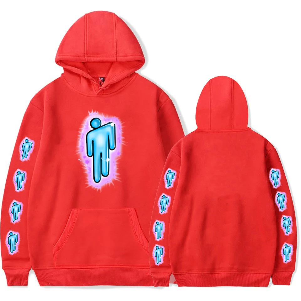 red Толстовка с логотипом Billie Eilish, уличная Мужская черная толстовка с капюшоном для пары Billie Eilish, простая теплая Толстовка для женщин/мужчин, одежда с капюшоном - Цвет: red