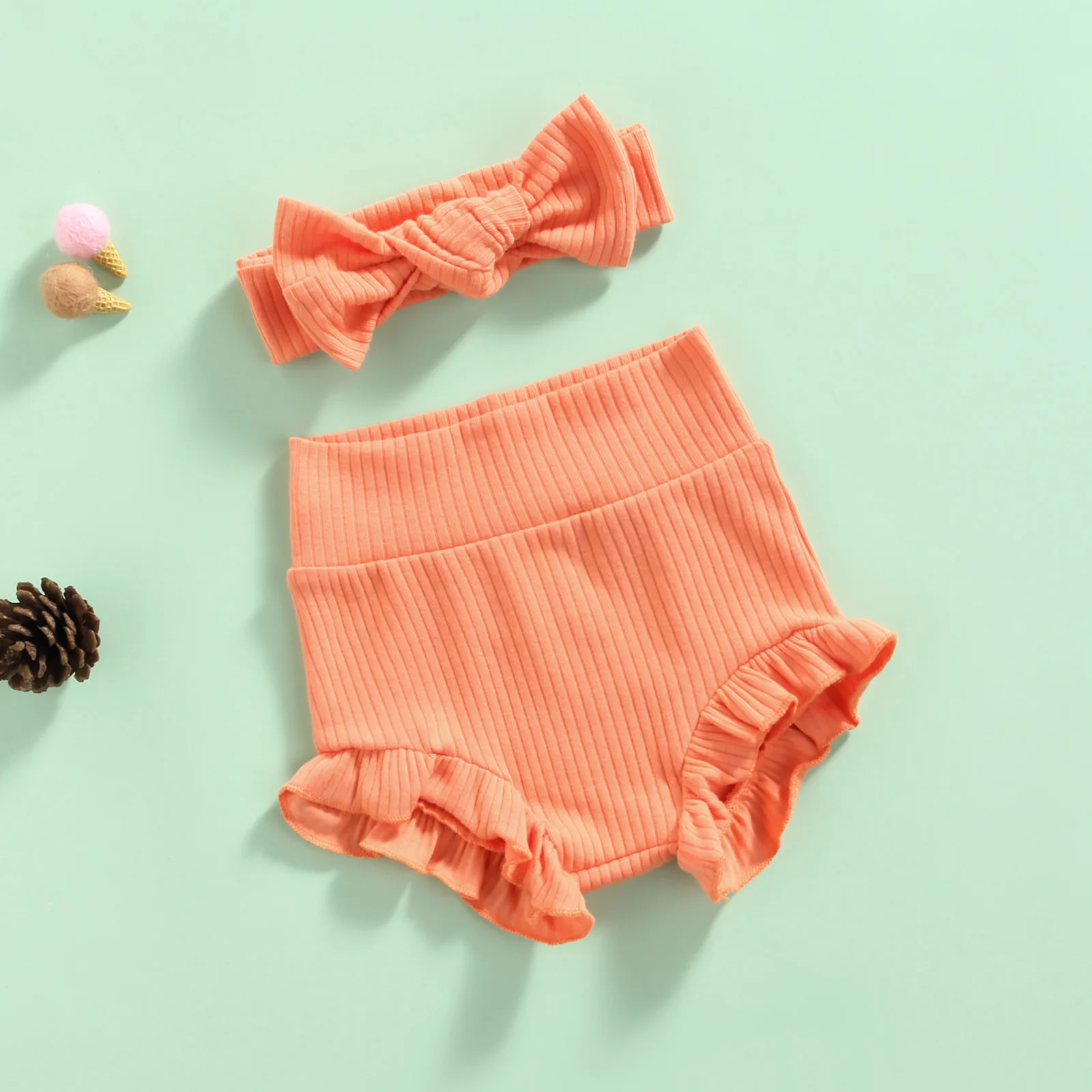 2 шт. кружевные шорты с высокой талией и бантом | Детская одежда обувь