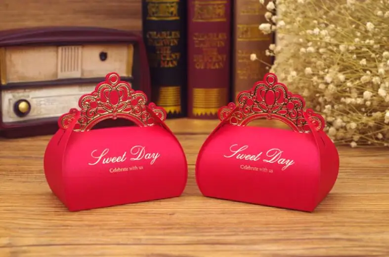 50 шт./лот Подарочная коробка с бронзовым покрытием конфет свадебный подарок