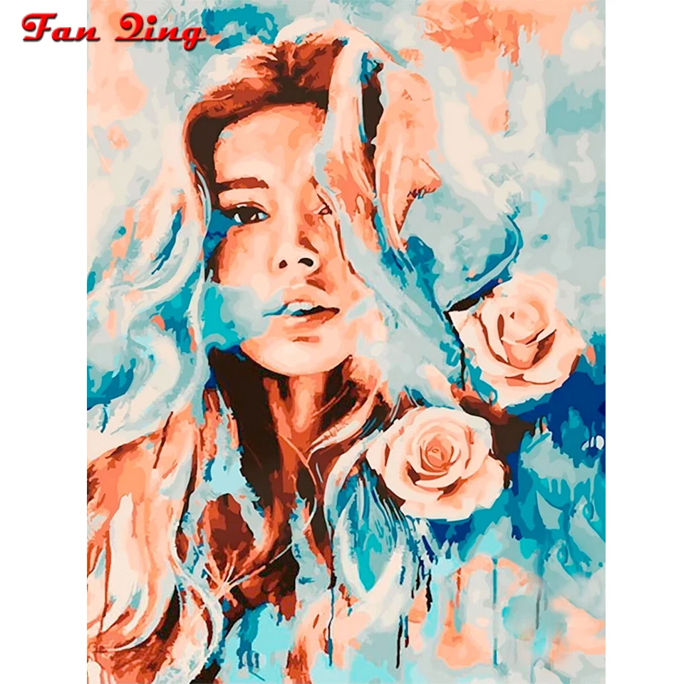 

5D алмазная вышивка «сделай сам», мозаика, красочные цветы и девушки, картина маслом, картина стразы, настенное искусство, украшение для дома ...