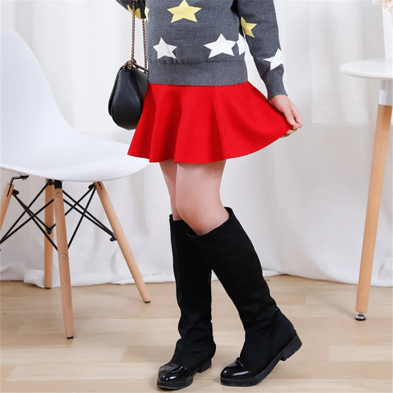 Детская вязаная юбка пачка для девочек вечерние юбки на осень и зиму милые