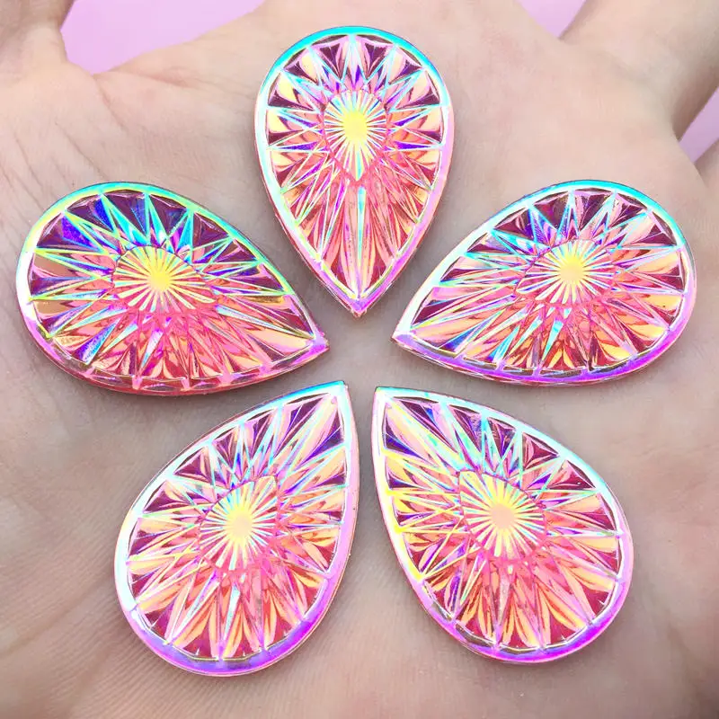 20*30 мм Bling AB Смола горный хрусталь капля воды Flatback Камень Кабошон DIY Свадебные