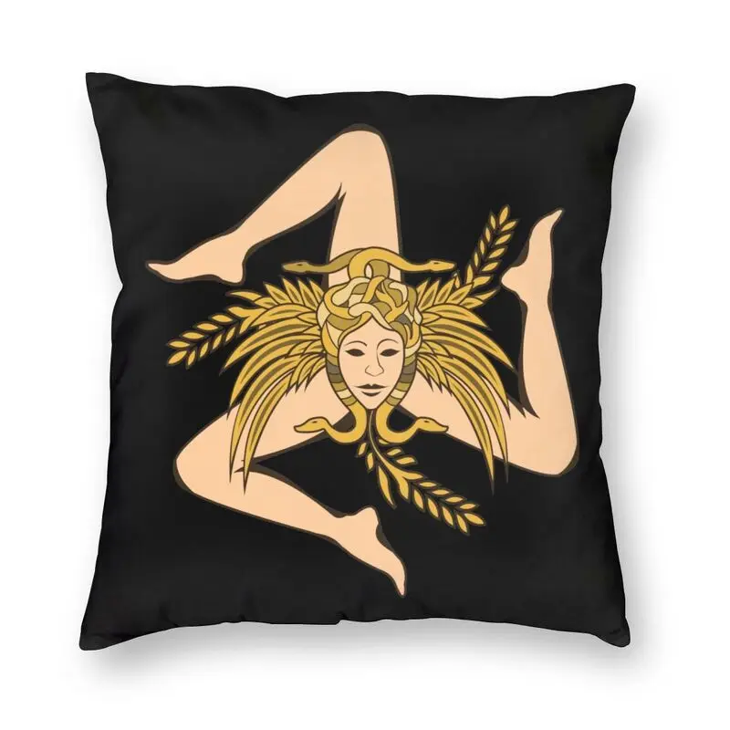 Подушка Сицилия тринацрия 40x40 см домашняя декоративная печать Италия флаг