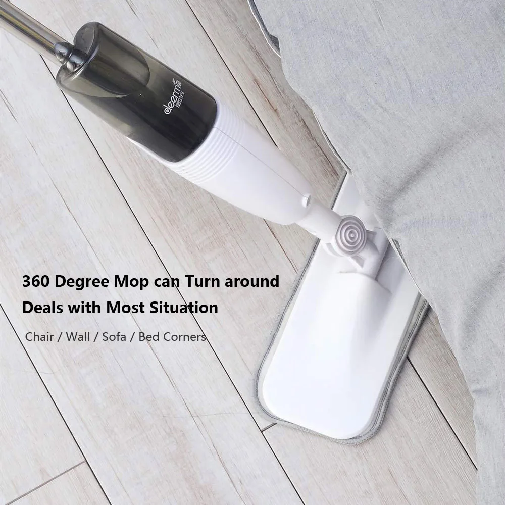 Xiaomi Mijia Deerma распылитель воды уборочная машина для пола из углеродного волокна пылевые швабры 360 Вращающийся стержень 350 мл резервуар для восковой швабры