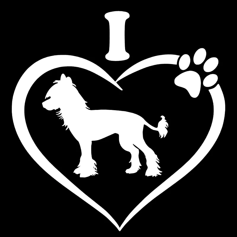 S51530 различные размеры/цвета наклейка я люблю мою китайскую хохлатую собаку