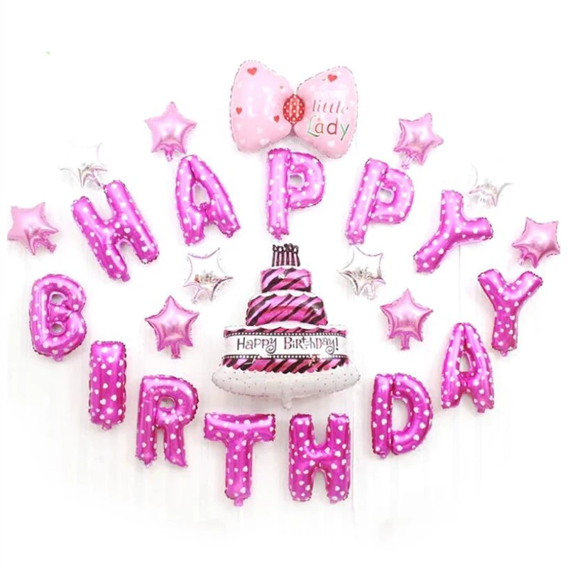 16 дюймовые шары из фольги в виде букв мини бант и торт украшение на день рождения