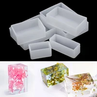 2cm deep square rectangle silicone mold dried flower plant uv epoxy resin mould for diy pendant jewelry making accessories