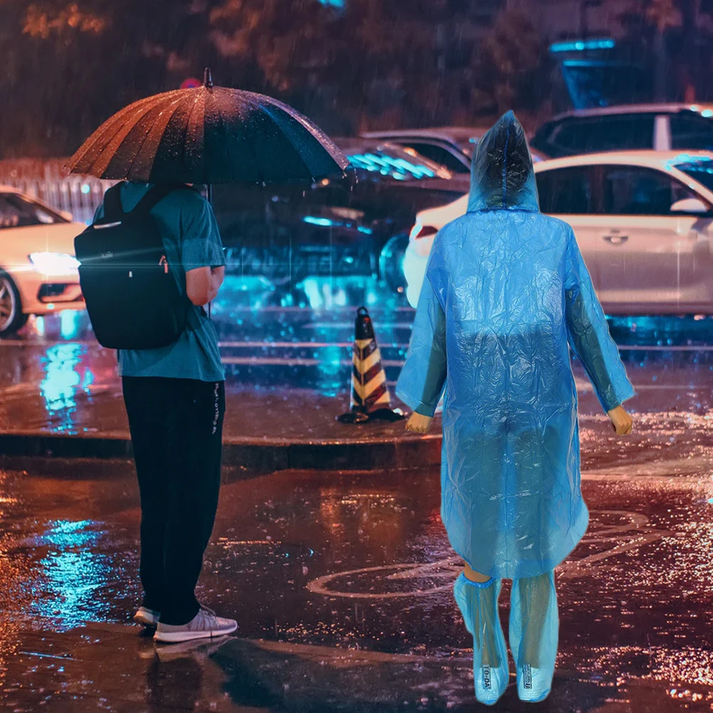 Модный одноразовый дождевик из полиэтилена водонепроницаемый дождевик-пончо с