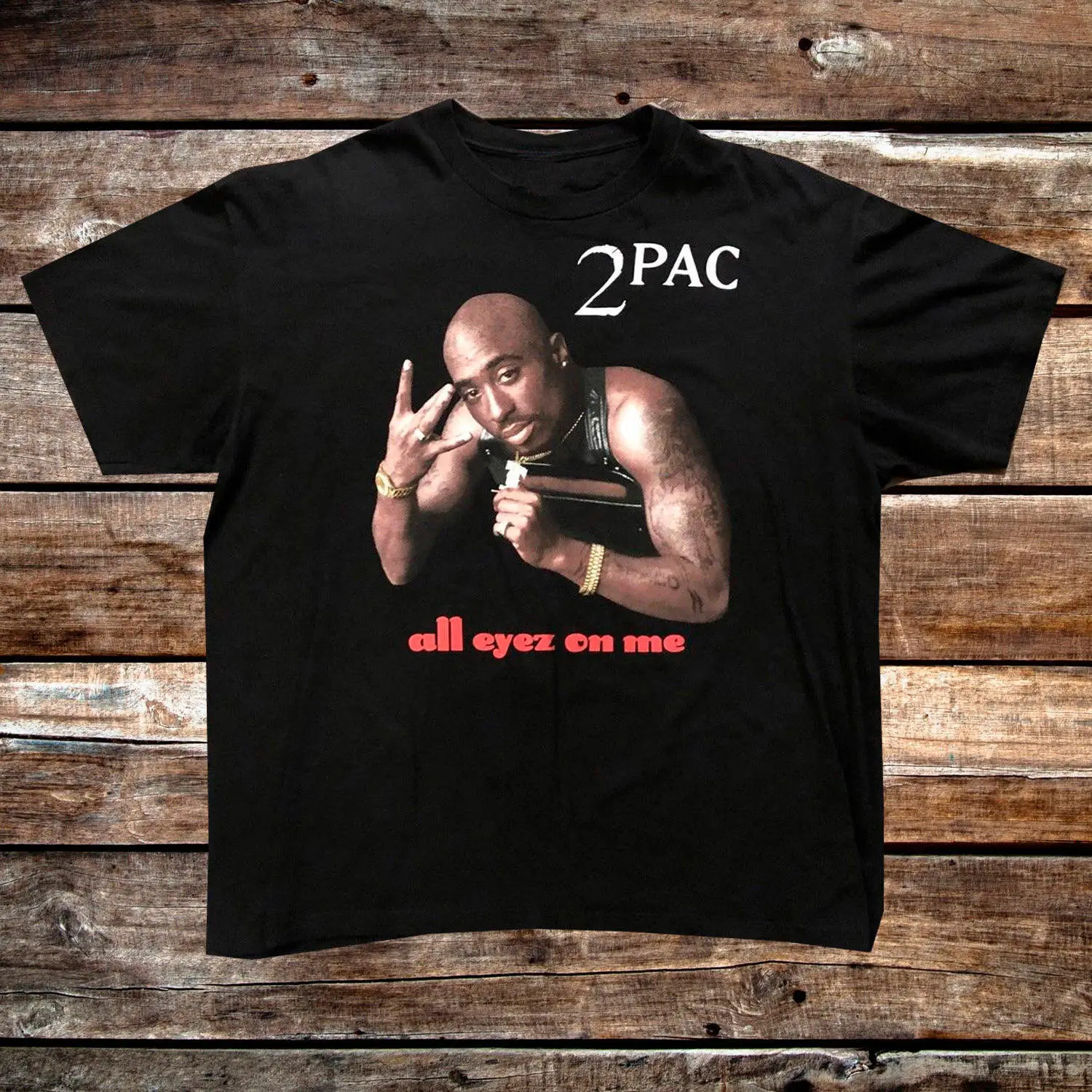 

Винтажная черная футболка с принтом «All Eyez On Me Death Row», 2Pac