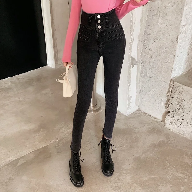 

Осень/Зима реальные снимки экономически выгодно! Винтажные джинсы на талии шикарный ремонт