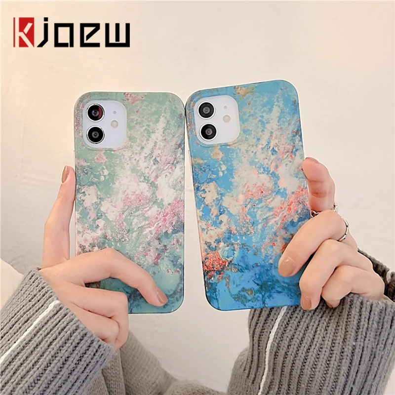 

KJOEW Oil Painting Starry Sky Phone Case For iPhone 13 11 12 Pro XS Max X XR 7 8 Plus SE 2020 Soft IMD Cases For iPhone 13 Pro