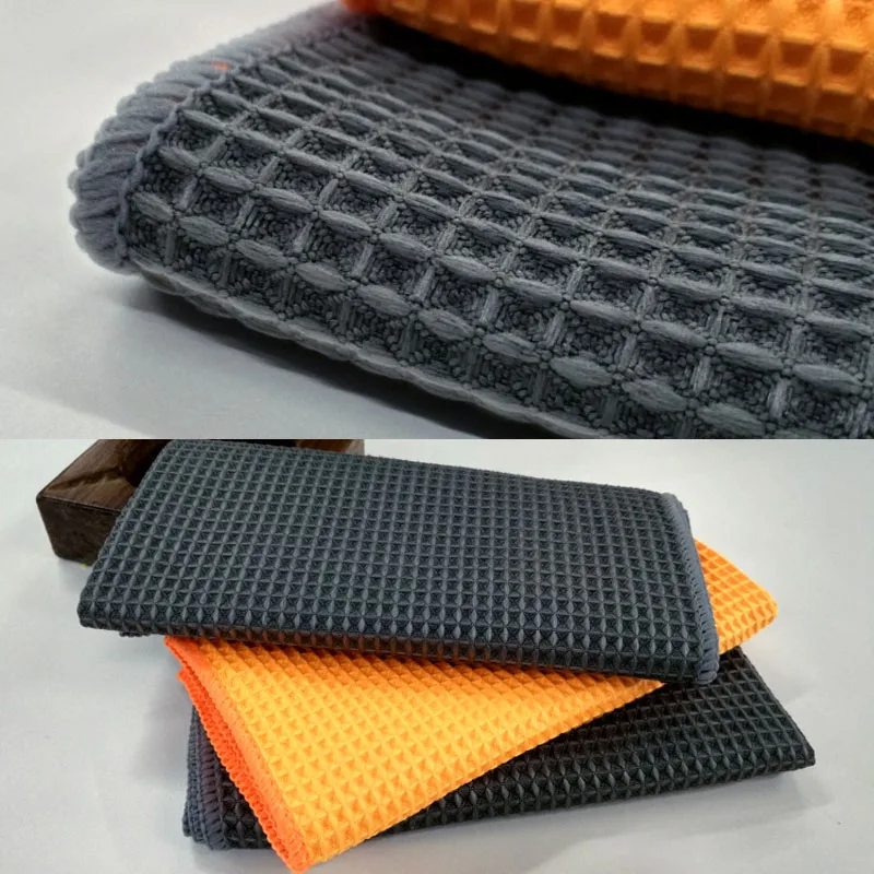 

Car Wash Towel Window Care Microfiber Wax Polishing Detailing Waffle Weave Cloth Towel Car Cleaning Wash Kitchen Cleaner 40x40cm