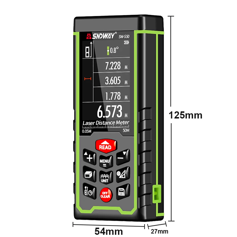 Дальномер SNDWAY лазер цифровой 120 м лента дальномера измерительная линейка рулетка