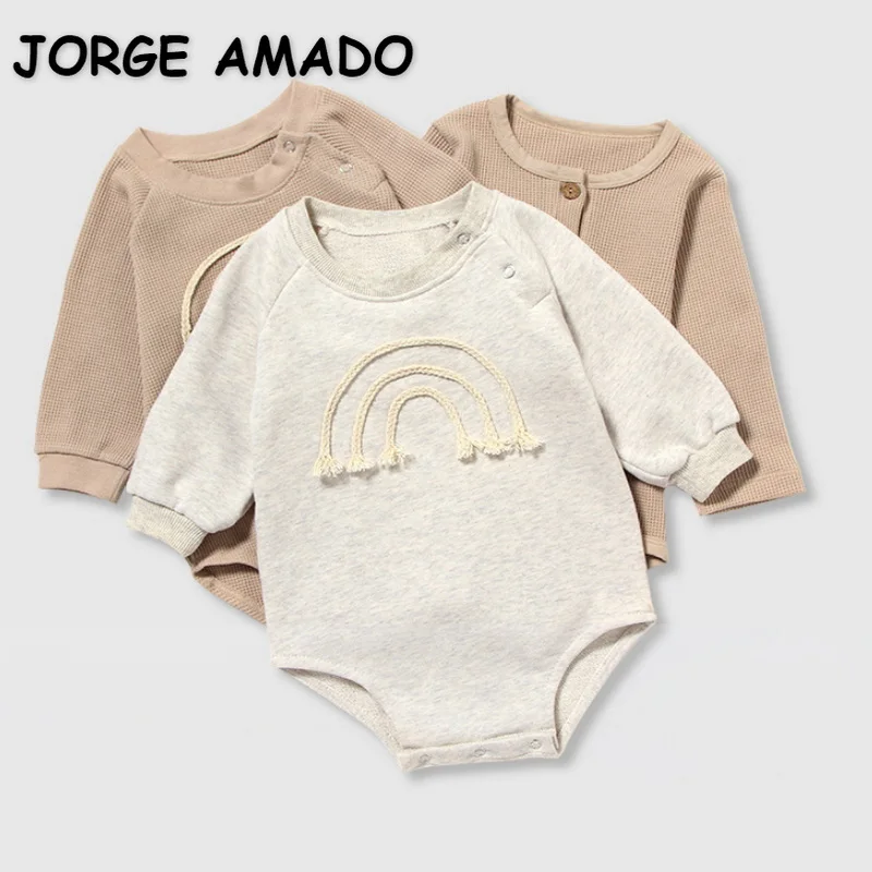 Новинка осени 2021 боди для маленьких девочек и мальчиков хлопковый комбинезон