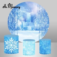 inmemory frozen round backdrop winter snow photography banner girls birthday party circle backgrounds for photo studio custom
