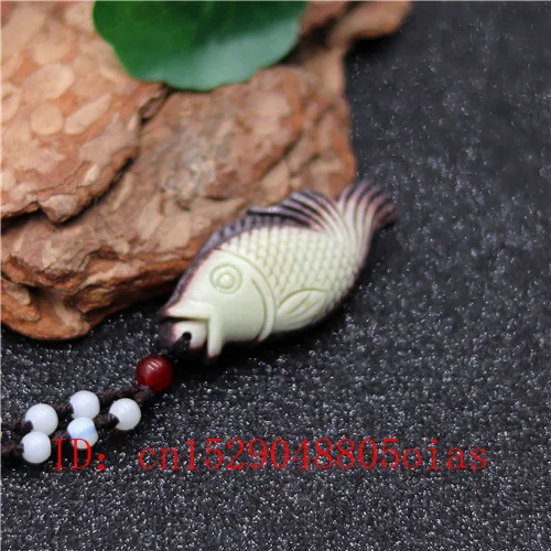 Натуральный двухцветный нефритовый Карп Кулон ожерелье с рыбой очаровательные