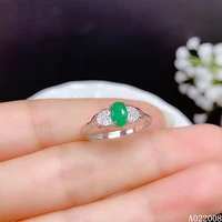 kjjeaxcmy fine jewelry 925 sterling silver inlaid natural emerald ring new female luxury gemstone ring vintage support test