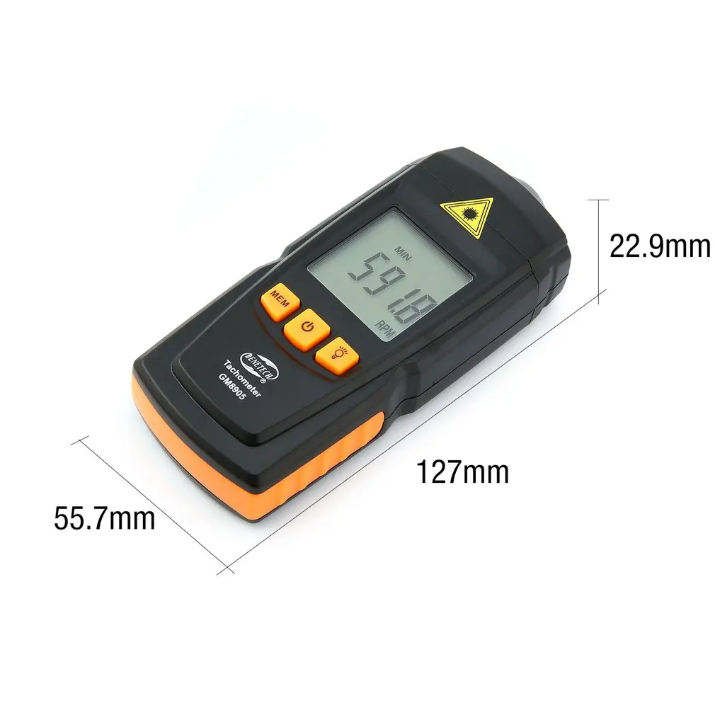 

BENETECH GM8905 LCD Backlight Digital Laser Tachometer Non-Contact RPM Tach Tester Meter Motor Speed Gauge Testing Handheld