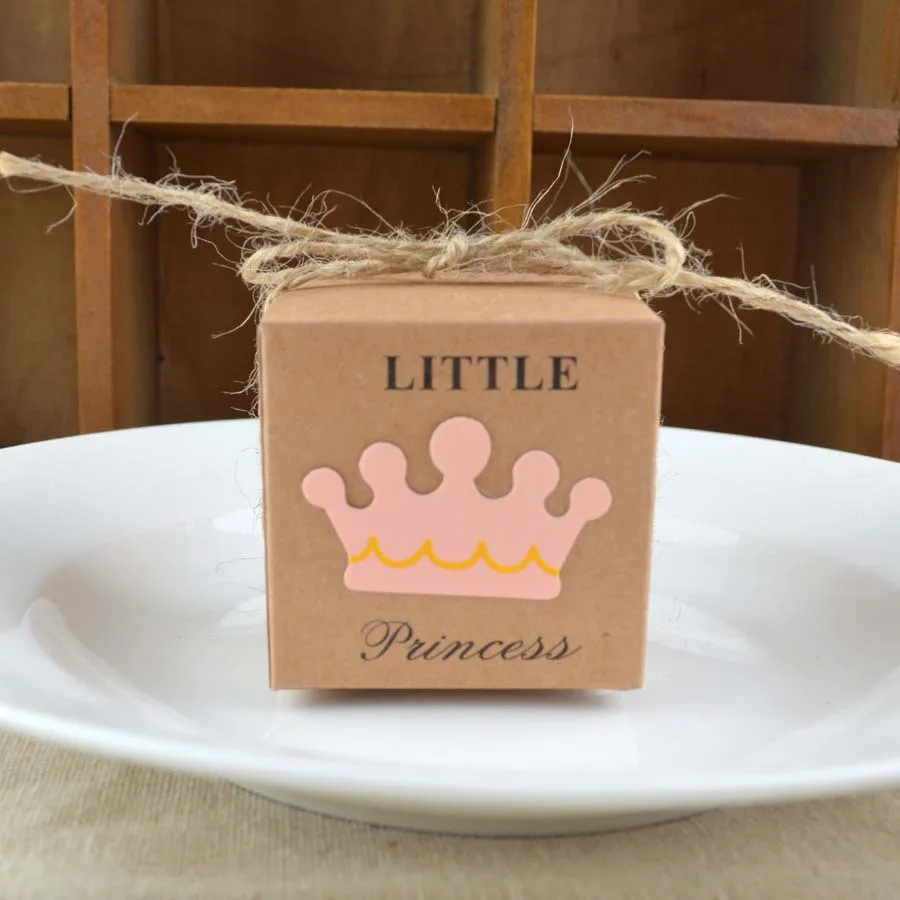 100 шт крафт-бумаги Маленький принц принцесса конфеты подарочные коробки Лазерная