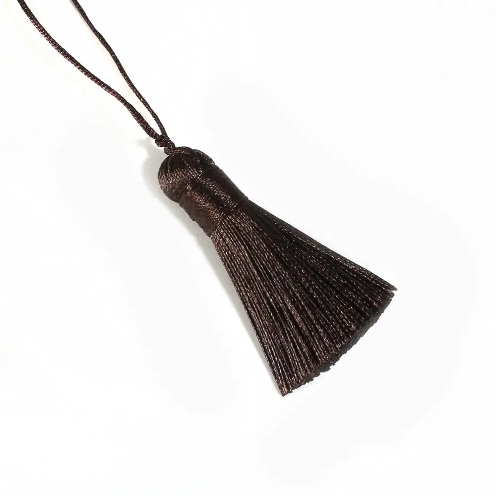 Dark Brown 1 шт. Новое поступление 55 мм многоцветные шелковые кисточки/серьги аксессуары/ювелирные изделия для рукоделия - Цвет: Dark Brown