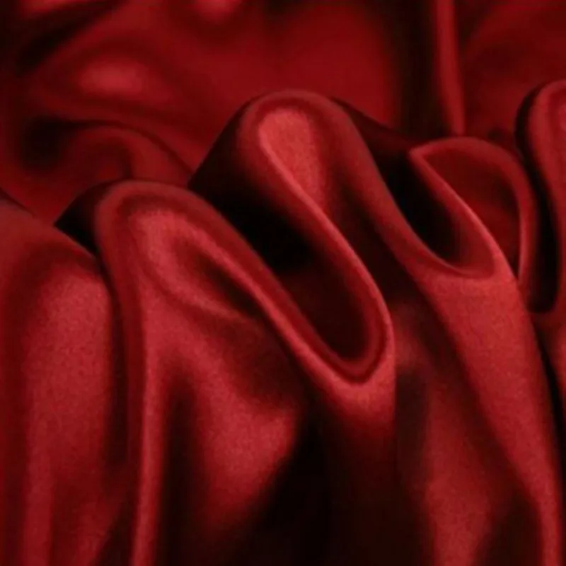 wine red Шелковая ткань шелк тутового шелкопряда сплошной цвет много цветов ширина 114 см гладкокрашеный шелк - Цвет: wine red