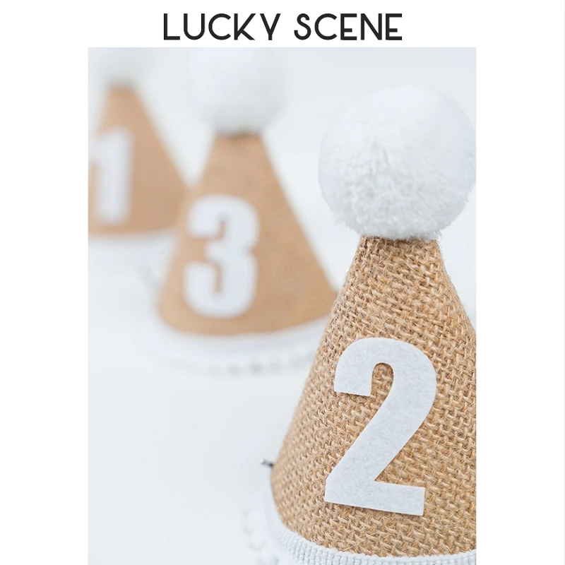 

Kids First Birthday Hat Forest Style 1th 2th 3th Years Kids Birthday Party Hat Baby Shower Headband Decorations S01060