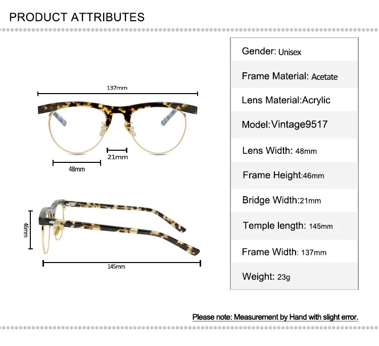 

Acetate Glasses Frame Vintage Women Prescription Lens Optical Eyewear Brand Designer Anti-reflective Reading Eyeglasses Men