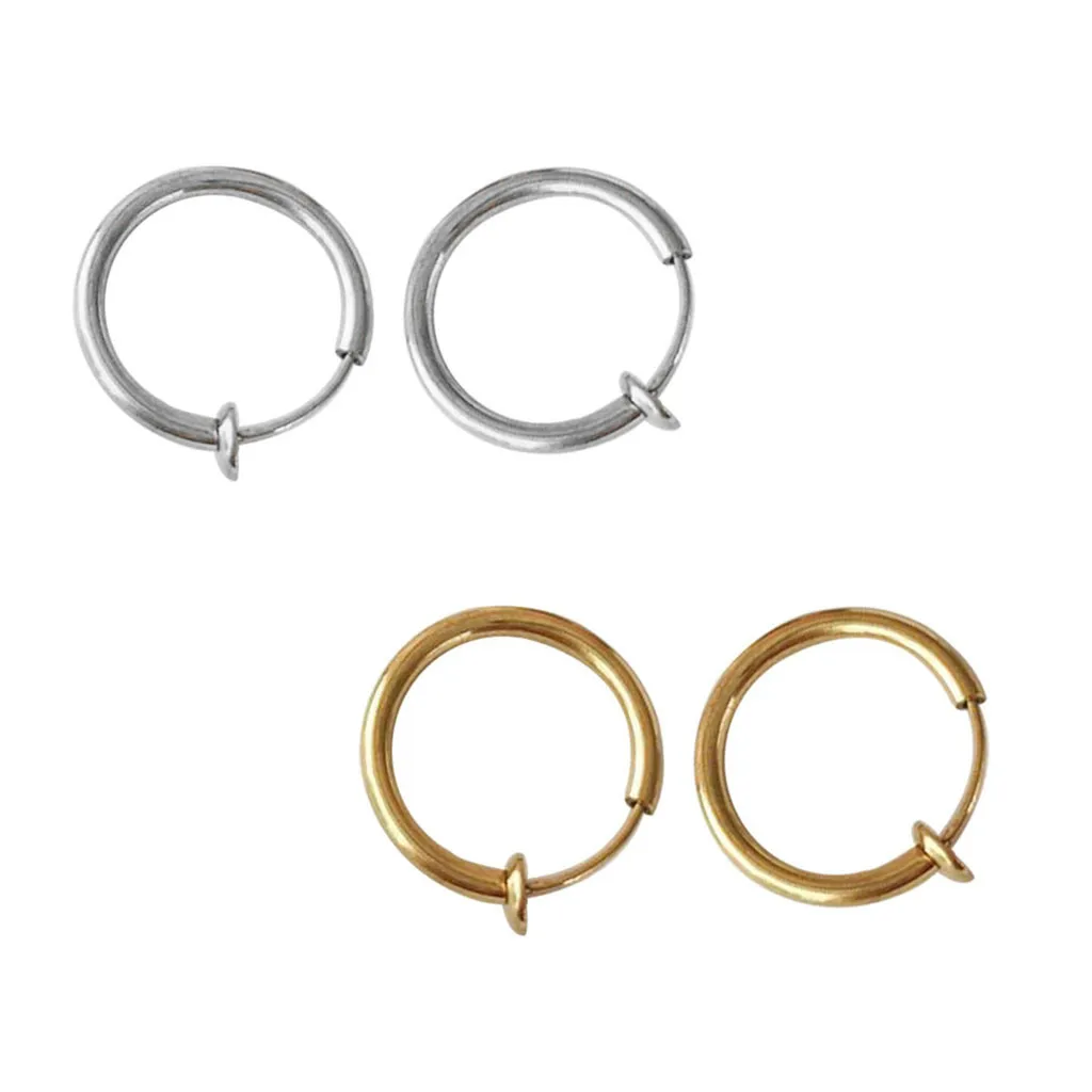 Clip on Body Nose Lip Ear Fake Retractable Earrings Hoop Septum 6 Pairs hoop earrings Studs accesorios mujer серьги | Украшения и