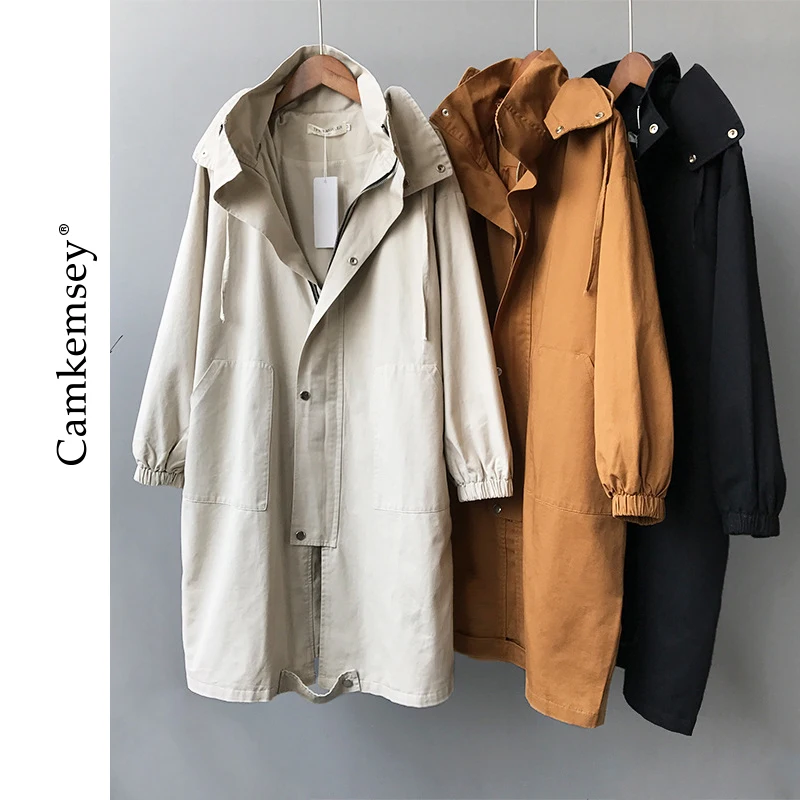 CamKemsey осенние женские повседневные тренчи весенние модные длинные карго пальто с