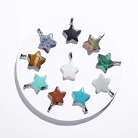 qimoshi natural healing crystal stone star pendant necklace for womens mens solar quartz pendants jewelry 18inch leather