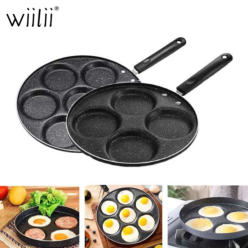 Wiilii сковорода с четырьмя отверстиями утолщенная для омлета антипригарная яиц
