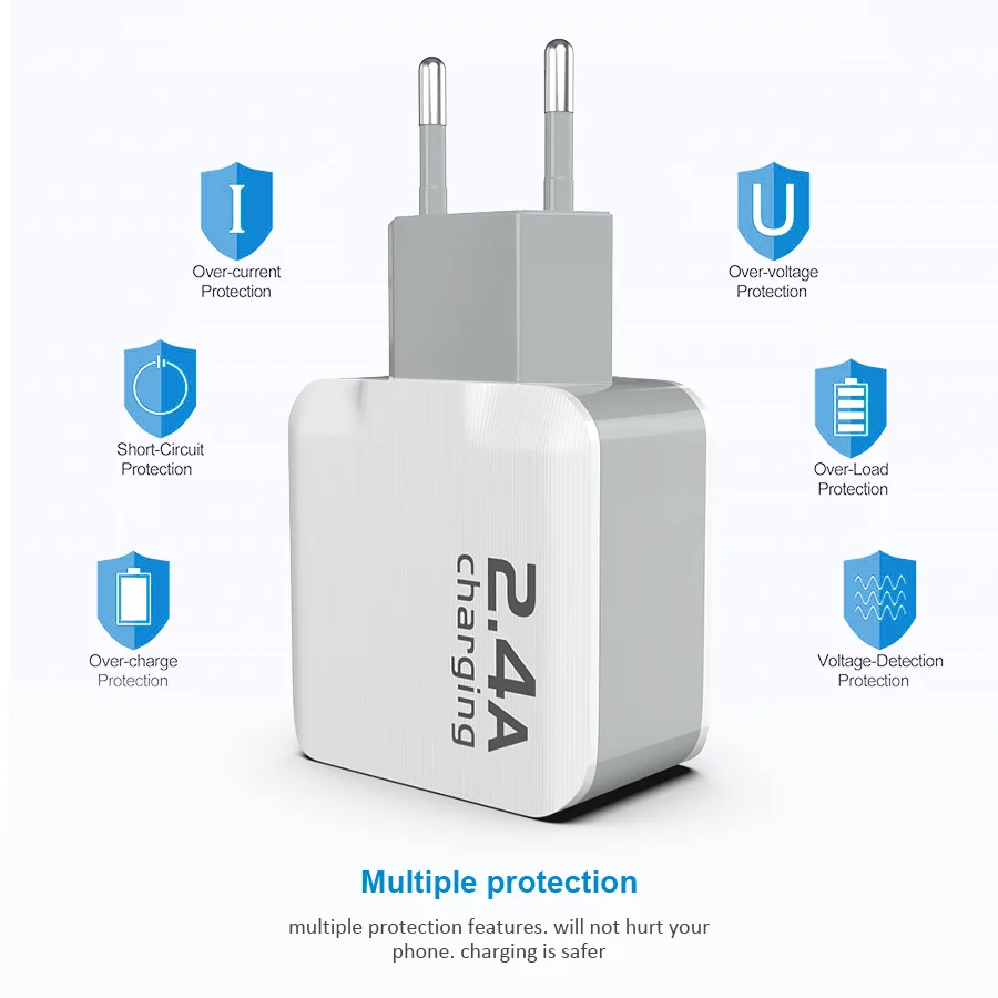 Фото CBAOOO ЕС 5 в 2 4 А USB зарядное устройство для iPhone X 8 7 iPad быстрое настенное EU адаптер CBAOOO ЕС 5 в 2 4 А USB зарядное устройство для iPhone X 8 7 iPad быстрое настенное EU адаптер