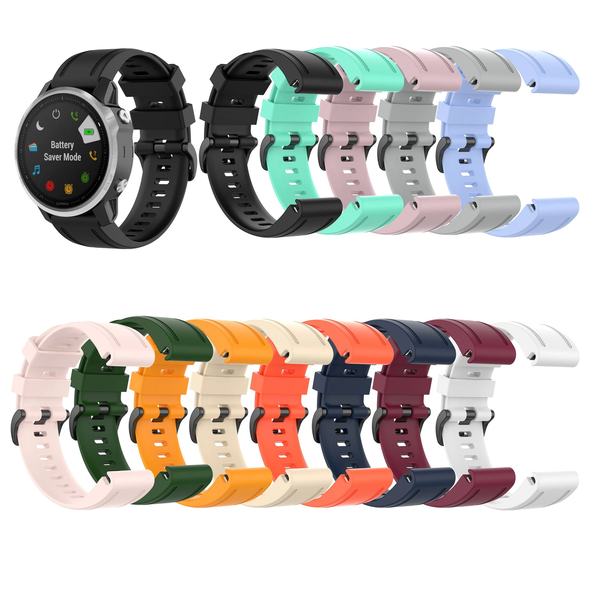 Мягкий силиконовый браслет для смарт-часов Garmin 6S/5S 20 мм быстросъемный ремешок
