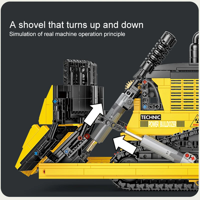 1866 PcsTechnical Engineering Large Bulldozer Car RC APP Programming Remote Control Building Blocks Vehicle Bricks Toys For Kids | Игрушки и