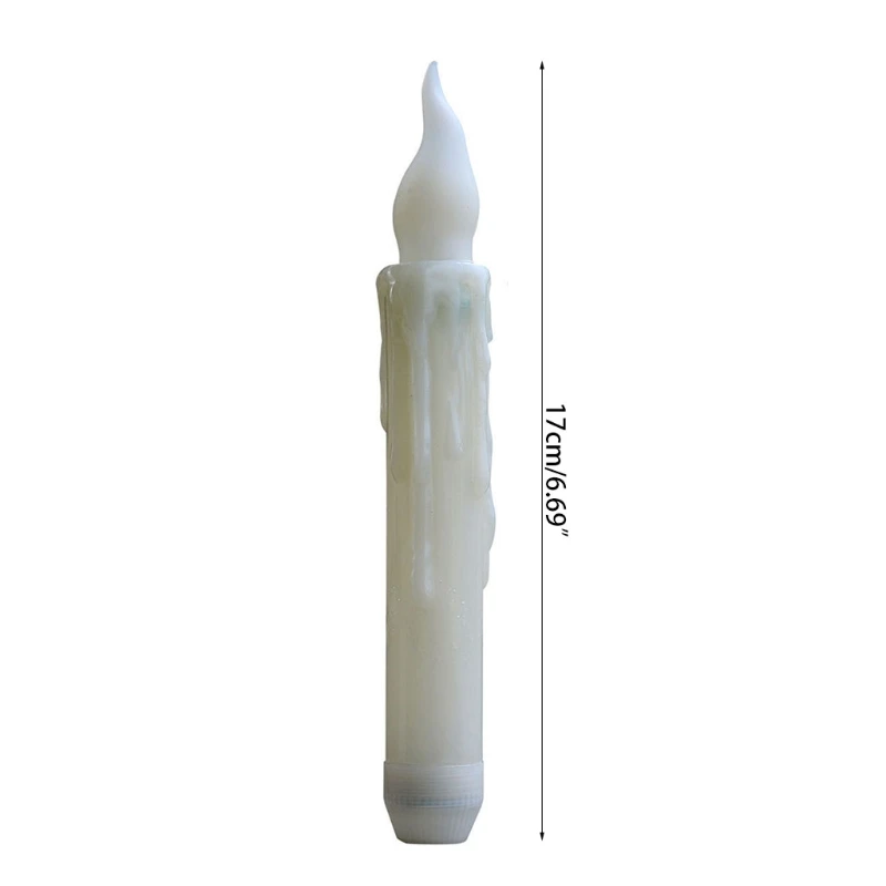 

6 Pcs Long Simulation Candle Flame Shape Light Outdoor Garden Decor Lantern LEDs Landscape Decoration for Deck Patio Yard Porch