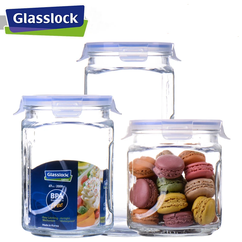 Стеклянная банка с замком и крышкой диспенсер для хлопьев контейнер конфет банки