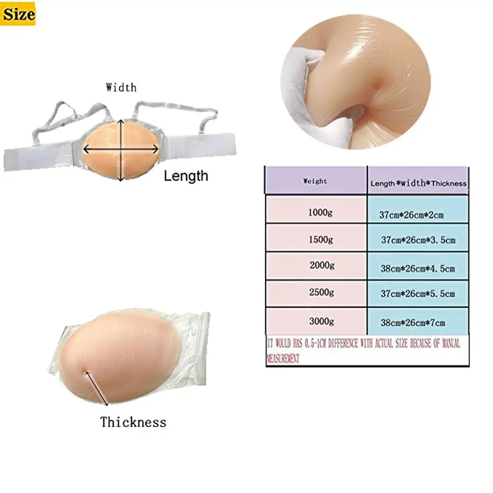 Цельнокроеный искусственный животик для беременных мягкий силиконовый живот