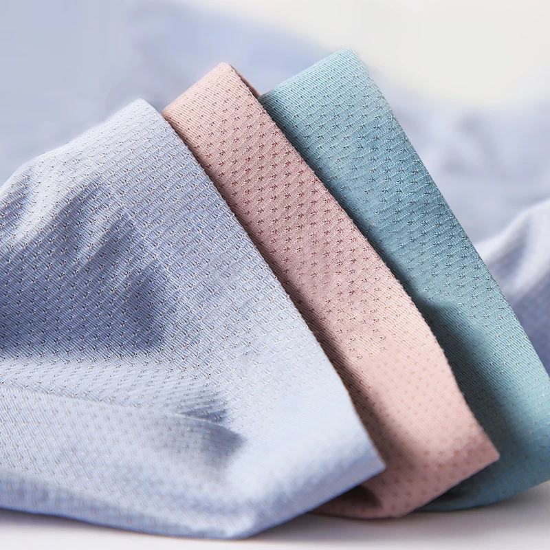 4Pcs/Pot 2021 Men Underwear Flat Pants Silk Dry Men's Boxer Network Port Mesh Comfortable and Light Breathe Freely