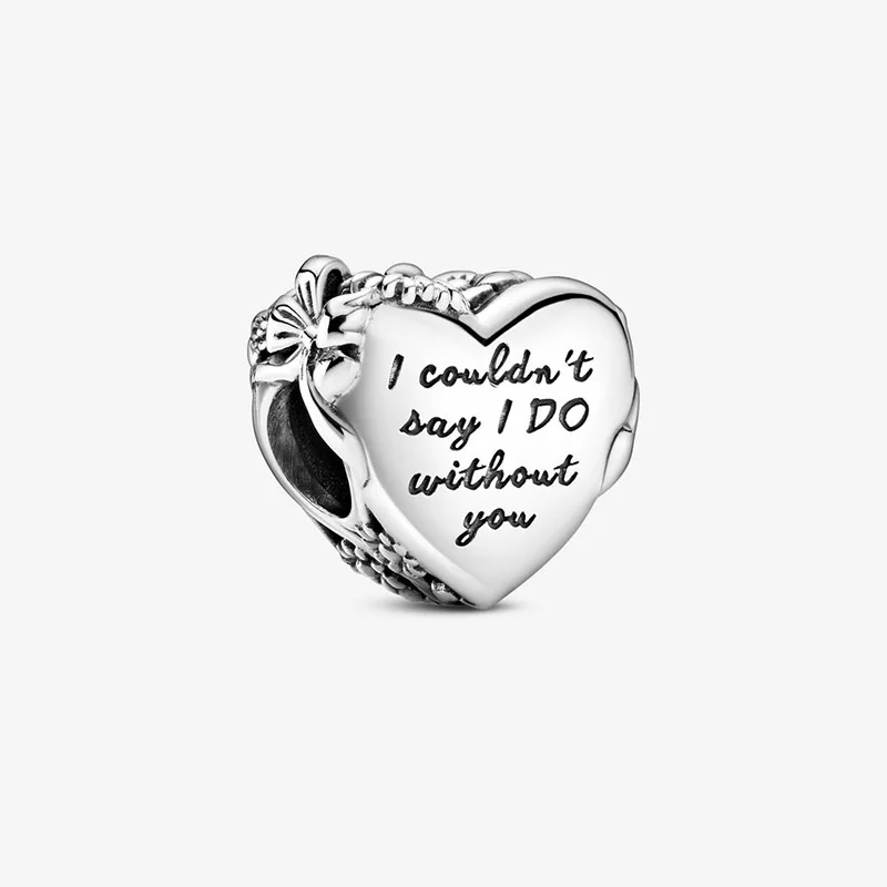

2021 Winter New 925 Sterling Silver Beads Heart Charm fit Original Pandora Bracelet Christmas Jewelry