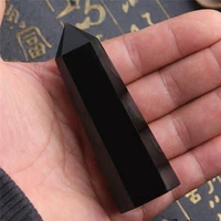 100 natural black obsidian quartz crystal stone point single terminated hexagonal wand healing home decoration