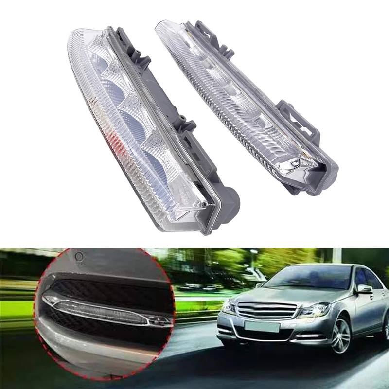 Car-Styling LED DRL Daytime Running Light For Mercedes Benz C-Class W204/S204 2011 2012 2013 2014 W213 R172 | Автомобили и