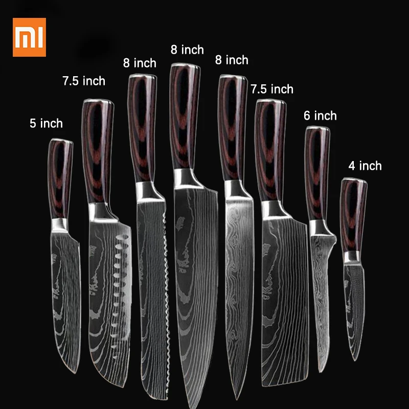 Набор кухонных ножей Xiaomi 7CR17 резцы шеф-повара из высокоуглеродистой нержавеющей