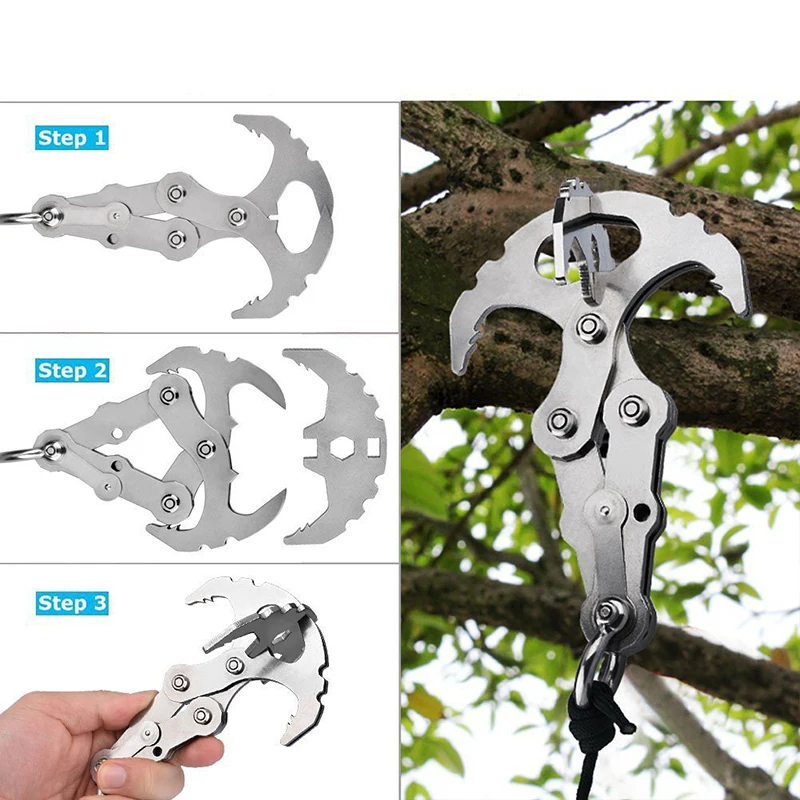 

Outdoor Multifunction Stainless Steel Gravity Hook Foldable Climb Security Tools