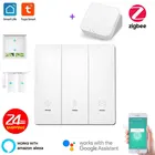 Умный выключатель для штор Tuya Zigbee, переключатель для роликовых затворов, Электрический трубчатый двигатель, Поддержка Google Home, Alexa, Echo, таймер для умного дома