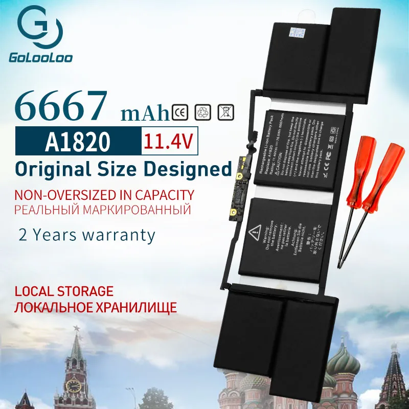 Аккумулятор Golooloo для ноутбука APPLE MACBOOK PRO 6667 мАч 11 4 в 15 дюймов A1707 2016