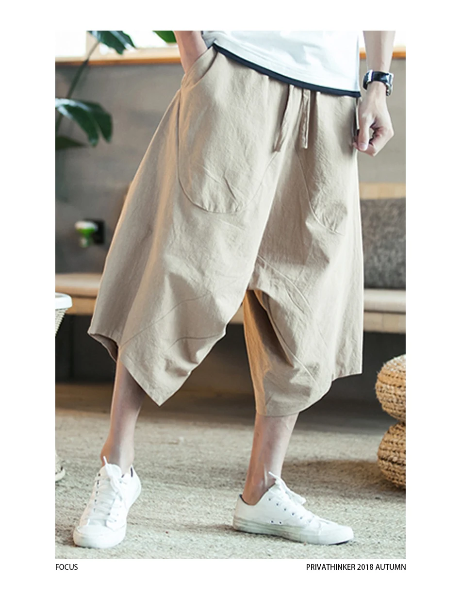 Sinicism 5XL мужские дикие промежности шаровары летние мешковатые брюки из натурального хлопка размера плюс мужские дикие ноги свободные брюки шнурок
