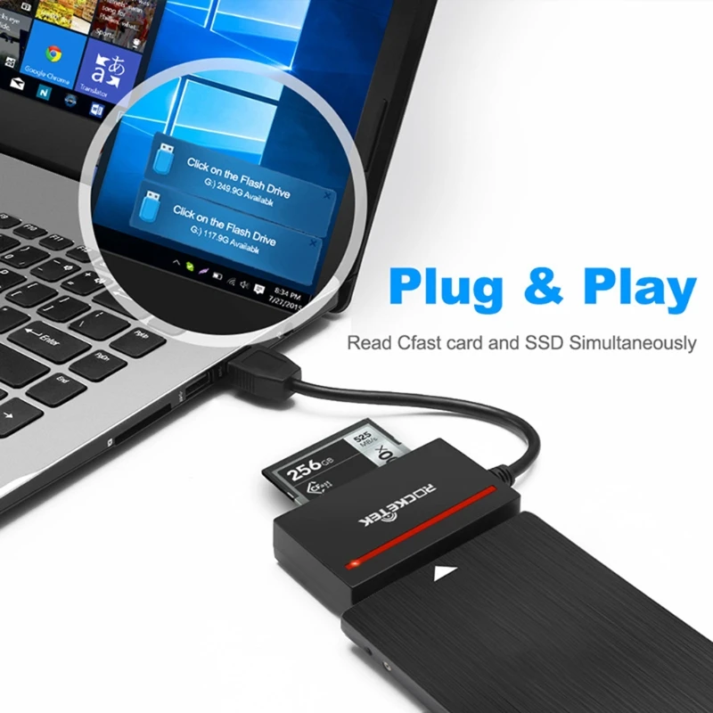 Y8AC Rocketek CFast 2 0 Устройство чтения карт USB 3 к SATA адаптер и 5 дюйма HDD SSD чтение записи CF