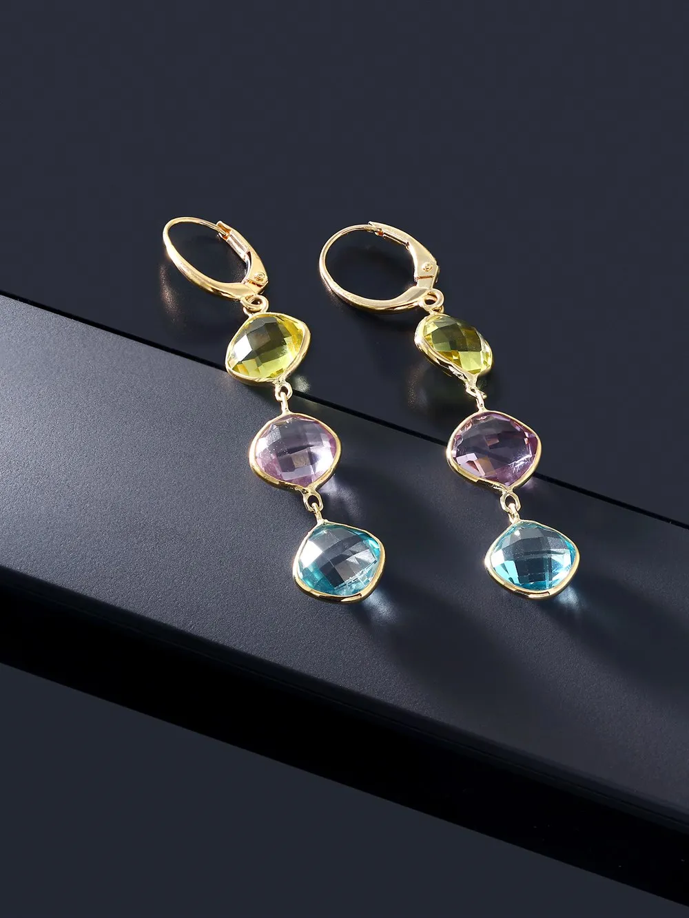 GemStoneKing 10.00Ct шахматная доска 8 мм Натуральный топаз зеленый и фиолетовый Аметист 14